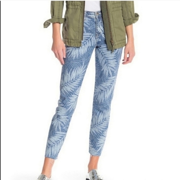 Current Elliott The Stiletto Skinny ankle jeans floral leaf print size 24 - Picture 1 of 9